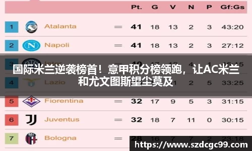 国际米兰逆袭榜首！意甲积分榜领跑，让AC米兰和尤文图斯望尘莫及