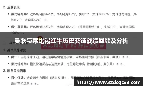 曼联与莱比锡红牛历史交锋战绩回顾及分析